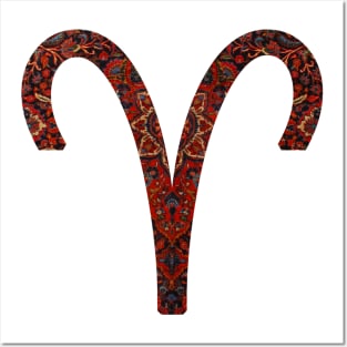 Dark Paisley Aries Zodiac Sign Posters and Art